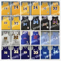 قمصان كرة السلة Retro Mitchell Ness Basketball Jerseys #24 32 Earvin #24 Johnso