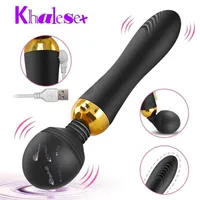 Khalesex Magic Wand Vibrator Big Heads Av Body Massager G Spot Clitoris стимулятор для взрослых секс -игрушек для женщины -мастурбатора252G