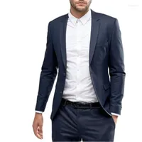 Herrenanz￼ge Style Bruiloft Navy M￤nner 2pcs Jacke Hosen ma￟geschneiderte Slim Fit Blazer Hosen Br￤utigam Hochzeitsfeier tragen formelle Smoking