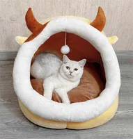 개 하우스 개집 액세서리 애완 동물 잠자는 침대 편안한 고양이 강아지 소파 침대 집 탑 크리스마스 동굴 둥지 T220907