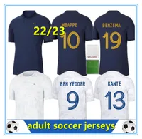 2022 2023 Franse voetbaltrui Wereldbeker Benzema Mbappe Griezmann Pogba Giroud Kante Maillot de voet Equipe Maillots Women Men Football Shirt