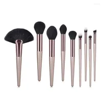 Makeup Brushes Saiantth 9st Gun Color Loose Powder Fan Form Eye Shadow Beauty Tool Professional Cosmetic Set Wool Woodle PVC