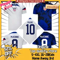 22 23 USA koszulka piłkarska Ameryka koszulka piłkarska McKennie Pulisic 2022 Puchar Świata Stany Zjednoczone S/4xl Aaronson Musah Lletget Maillot Men Men Kameing Suit Us Jersey Kit