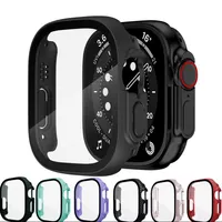Vidro com estojo para a série Apple Watch Ultra 49mm 49 mm Smartwatch PC Protetor de proteção contra choques de chumbo de chumbo Iwatch Ultra capa
