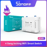 Modules d'automatisation de l'automatisation de l'électronique à la consommation bon marché Itead Sonoff 4 / 4ch Pro R3 4 Gang WiFi Light Switch Smart Home App Remot ...