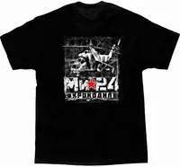 Men&#039;s T Shirts Soviet Union Russia Army Mil M-24 Attack Helicopter T-Shirt. Summer Cotton Short Sleeve O-Neck Mens Shirt S-3XL
