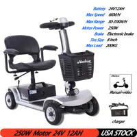 Scooter eléctrico médico al aire libre de 4 ruedas de 4 ruedas y discapacitados al aire libre, al aire libre para adultos, scoot máximo de carga máxima de 200 kg 3-7 días entrega a domicilio dentro de los EE. UU.