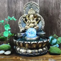 Dekoracyjne figurki słonia Bóg ganesha Lucky Water Fontanns Ozdoby szczęście feng shui dary rzemieślnicze fontanne