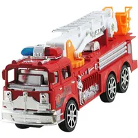 Diecast Cars Engine Pull Back Inertial Children's Toy Car Large Inertia Simulation Fire Truck Ladder Model 0915