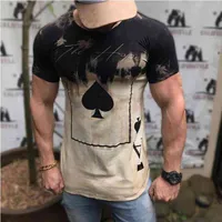 Camiseta para hombres Carta de moda impresa 2021 Gafas informales de verano de verano Bear Spades A Fun Rend Rend -Ops