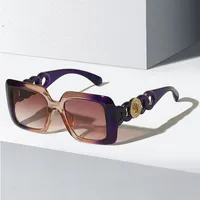 نظارة UV400 جديدة أزياء كبيرة مربعة الأوروبية والأمريكية المدمجة المعدنية المرآة Sunshade 9173 حماية الشمس نظارات نظارة شمسية