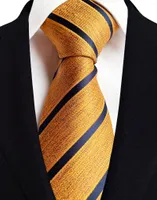 Bow Ties Ricnais Fashion 8cm Imprimé Tie à rayures pour hommes Coldie Blue Black Wedding Business Forme Occasions Fête Casual Gift