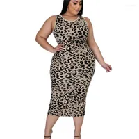 Ruos de faixa plus size mulheres mulheres conjunto de leopardo de manga longa vestido de colete corporcão de colete de colete de gesto de coleção de femininos que combinam ladras