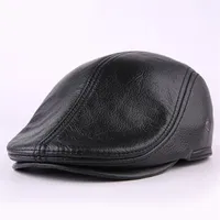 Designer Men's Real Great Le cuir Hat Baseball Cap Veret B￩ret B￩ret hiver Caps de vache chaude 2642