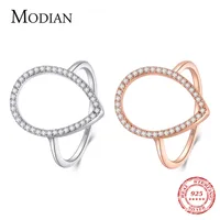 Fine Jewelryrings Modian New Fashion Instagram Pearc Classic Pierścień zaręczynowy BISKLIBLING 100% 925 Srebrne pierścienie dla kobiet