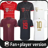 22 23 Jersey de futebol Bayern de Munique de Ligt Sane 2022 2023 Camisa de futebol Hernandez Goretzka Gnabry Camisa de Futebol Top Tailand Men Kimmich Player Versão xxxl 4xl