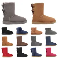 bottes de designer pour femmes noir châtaigne gris rouge marine classique cheville courte femmes chaussons d'hiver mode chaussures de neige taille 5-10