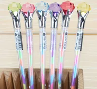 6pcs Set Kawaii Diamond 0.8mm Gel Pen Magical Crystal Colored Rotating Slim Ball Point School Office Supplies Stationery