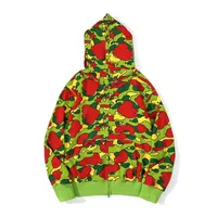 Designer Mens women hoodie popular shark pattern Sportwear Camouflage zip up hoodies high quality Jacket size S-XXXL fashion clothing