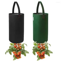 プランターマルチファンクション1PCフェルトハンギングトマト栽培バッグの逆さまにプランターストロベリー野菜花植物バッグガーデンポット