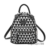 School Bags Canvas School Bags Bags School trendy version fashion contrast lattice ins texture travel backpack women 2022 top qualityMulti