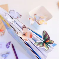 Vintage 3D Butterfly Bookmarks Creative Paper Student Stationery Gift Bookmark School Supplies Random Color