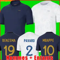 22 23 Benzema mbappe voetbal jersey Griezmann French 2022 Wereldbeker Kante Pogba Zidane Giroud Varane Pavaro Equipment Maillot de voetbalshirt Mini Kids Kit Set
