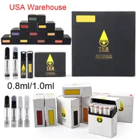 USA Warehouse TKO Extracts Atomizer Vape Patronen Verpackung 0,8 ml 1 ml leere Keramikkarren 510 Faden Dicke Ölschubstift Vaporizer e Zigaretten