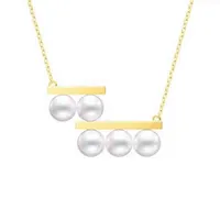 T 's New Balance Beam Five Pearl Necklace 해수 Akoya Sterling Silver Zircon 18K Gold22Nia22Nian