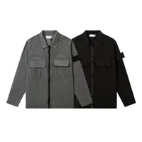 Topstoney 브랜드 재킷 코트 금속 나일론 기능 셔츠 더블 포켓 재킷 반사 방지 윈드 브레이커 재킷 남자 크기 m-2xl