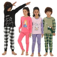 Pijama erkek pijama set pamuk kızlar pijama takım elbise sonbahar kış uzun kolu çocuk için giyim plapwear 4 6 8 10 12 14 yıl 220915