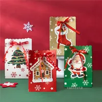 Kerstdecoraties Kerstcadeau Bag Halloween Candy Paper Bags Verjaardagspakket Bowknot Snow Flower Gift Baglt035