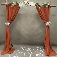 Party Decoration 70X500cm Rust Chiffon Wedding Arch Draping Fabric Terracotta Solid Drapery Ceremony Reception Backdrop Curtain Swag Decor