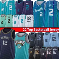 12 JA MORANT 2022 CITY 2ラメロボールバスケットボールジャージーHIグリズリーバンクーバーシャ​​ーロッツ75番目のシャツメンフィーズメングリズリーズジャージー328D