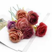 Cheap Garden DecorationsArtificial &amp; Dried 10Pcs 6cm Silk Flowers Artificial Roses Decorative Wreath Home Decoration Accesso...