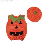 Occasions spéciales Citgeett Cosplay Halloween Baby Kid Pumpkin Suit Top Blouse Bodysuithat Costumes Costumes Cave Clothing L220915
