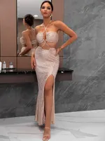Abiti casual EWSFV 2022 Summer Women Fashion Sexy Nightclub Party Sleeveless Slip Wipple Temperament Dress