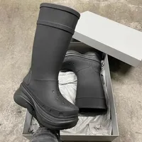 22ss Luxury Design 2 0 High Platform Rain Boots Big Head Loce Bottom Non Slip Angle Boots Male Color All-Match Long Croc Boot Outdoor232y