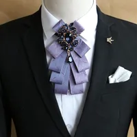 Bow Ties British Business Suit Tie Men's Wedding Dress Groom Korean Diamond Butterfly248p