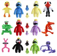 30cm ROBLOX Rainbow Friends Plush Toy Cartoon Game Kawaii Blue Monster Brinquedos de animais de pel￺cia macia para crian￧as Presente
