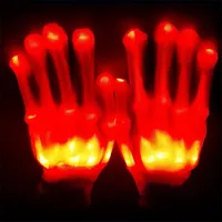 Dekoracja imprezowa LED Flash Finger Glow Gloves Halloween Skull Light Up Horror Props fajne zabawki dla dzieci 220915