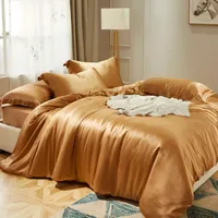 寝具セット19 Momme Mulberry Silk Set Sleeping Sleeping Naked Silky Quilt/Duvet Cover Bed Comforter Mattress Linen Pillowcases