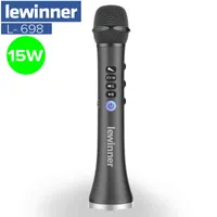 Microfoni Lewinner L-698 Wireless Karaoke Microfono Bluetooth Speaker 2IN1 Piancenico Sing Recording Plays Plays Portable KTV per iOS/Android T220916