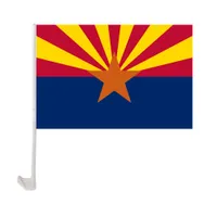 30x45cm Arizona bilflagga Polyester UV -skyddsf￶nster Klippbildekoration Banner med flaggst￥ng