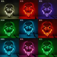 Halloween Maske Led Luminous Blood Mask with Split Mouth Suture Party Dekoracja terror