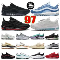 Chaussures d￩contract￩es Trainer Sneakers Triple Blanc Black Sliver Ballet Metal Metal Gold Golf Jesus Celestial 2022 Classic 97 Sean Wotherspoon Mens NRG MSCHF X INRI RUNUR