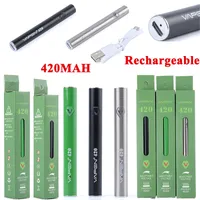 Batteria di preriscaldamento vapen 420MAH VV Tensione variabile Tensione regolabile a tensione 510 Batterie filettature ricaricabili con caricatore USB per penne vapori