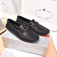 Men Black Leather Loafers Gentleman Driving Shoes Casual Penny Loafer Business Work Wedding Party Sneaker Rubber Block Sole Oxfords