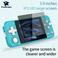 Portable Game Players POWKIDDY Q90 3-inch IPS Screen Handheld Console Dual Open System Game Console 16 Simulators Retro PS1 Kids Gift 3D New Games T220919