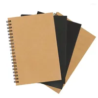Praktisk retro spiralspolskissbok Kraft Paper Notebook Sketch Målningsdagbok Journal Student Note Pad Book Memo